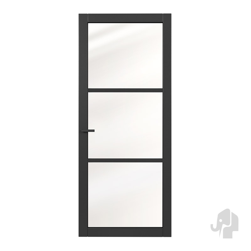 Pronto Legno Giasole Nero 6 mm blank gelaagd veiligheidsglas binnendeur